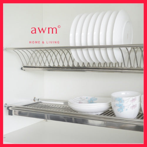 AWM Dish Rack 304 Stainless Steel inside Cabinet Rak Pinggan 304 Keluli Besi
