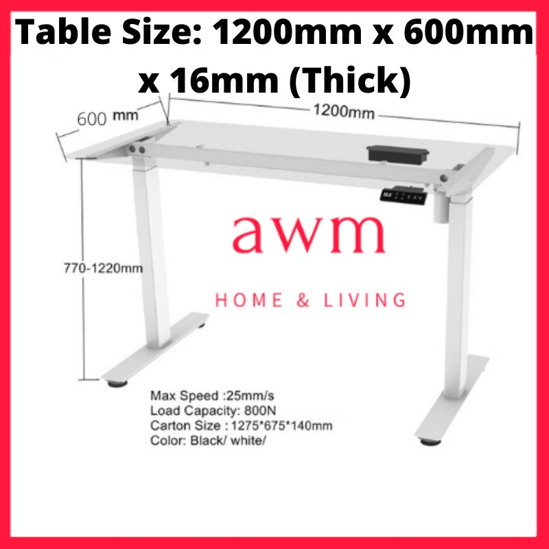 AWM Adjustable Table Height Adjustable Table Standing Desk Motorized Desk Stand Desk Standing Desk Smart Desk Meja