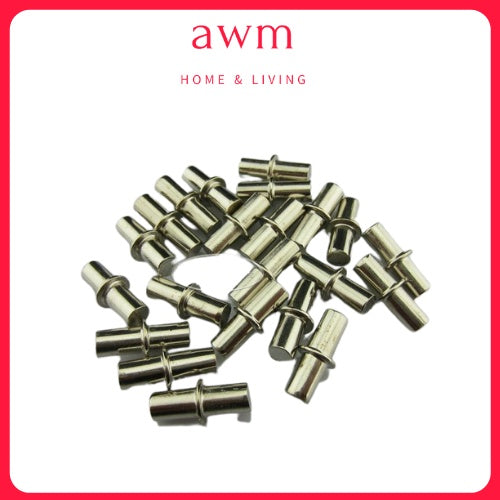 AWM 100 pcs Shelves Support Pin Shelf Support Nut Pin Rak Stud 层板钉 Harga untuk 100 biji shelves support