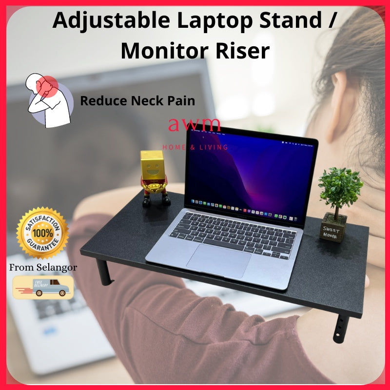 AWM Big  Monitor Stand Raiser Increased Shelf base Big Laptop Stand Table Storage Tray Monitor Stand Riser Rak laptop